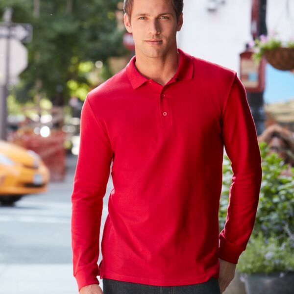 Gildan Long Sleeve Premium Cotton® Double Piqué Polo Shirt Thumbnail