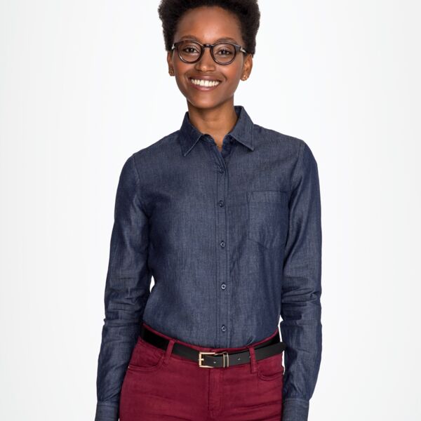 SOL'S Ladies Barry Long Sleeve Denim Shirt Thumbnail